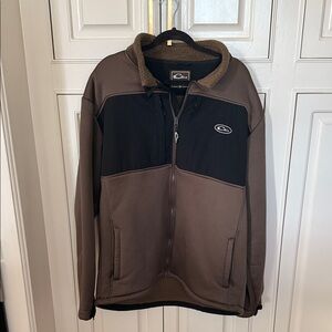 Drake Fleece lined waterfowl jacket Brown and Black size XXL
